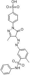 4-[4,5-二氫-3-甲基-4-[[4-甲基-3-[（苯基氨基）磺醯基]苯基]偶氮]-5-氧-1H-吡唑-1-基]苯磺酸
