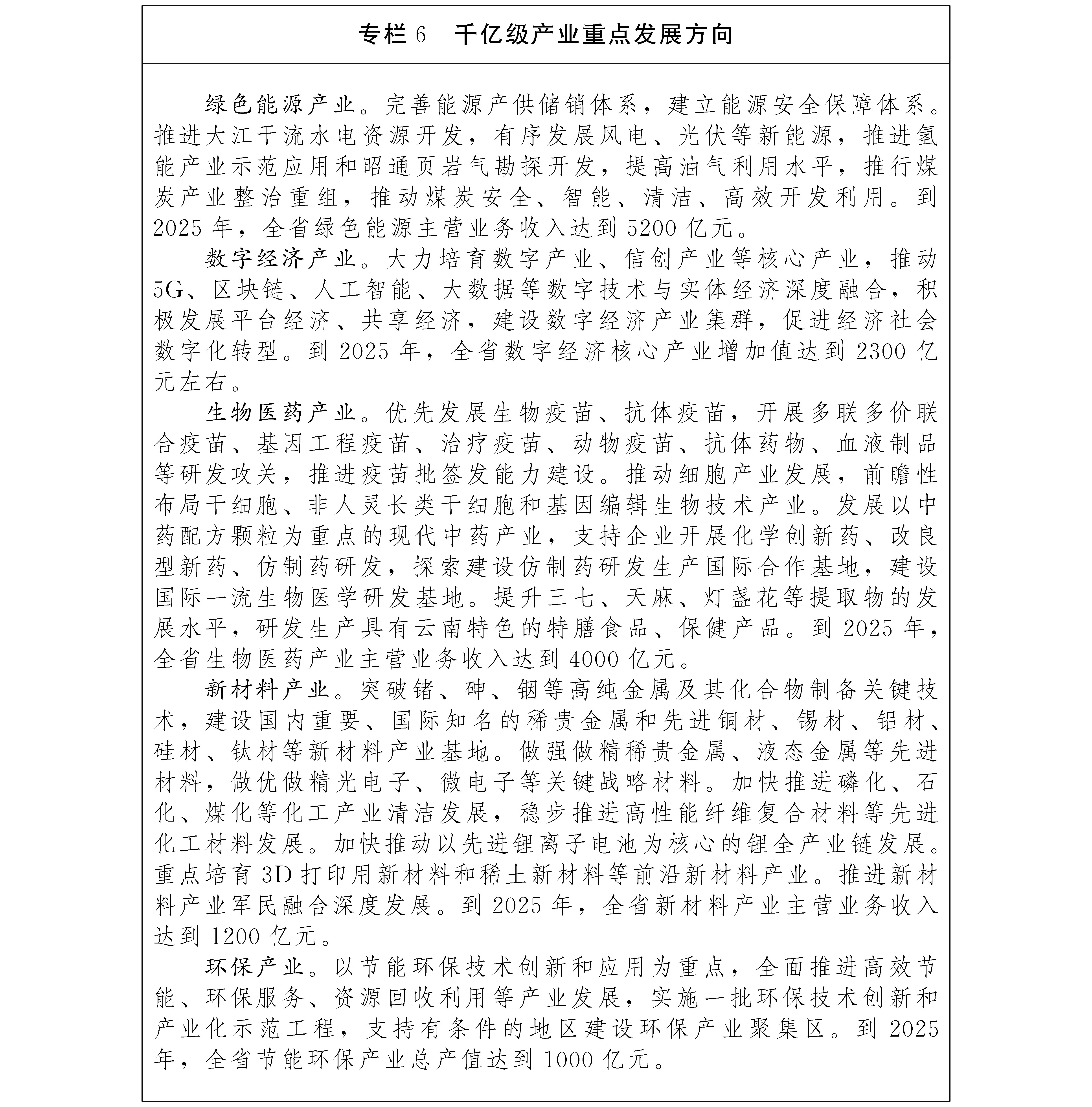 雲南省國民經濟和社會發展第十四個五年規劃和二〇三五年遠景目標綱要