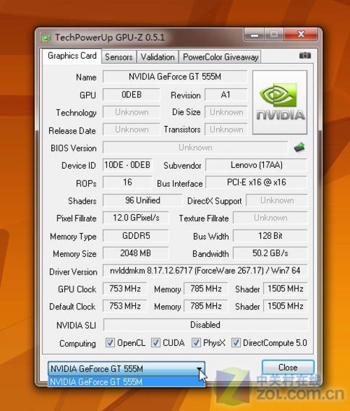 NVIDIA GeForce GT 555M