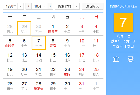 1998年10月7日
