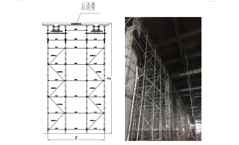 可調底座分區段拆除超高大跨盤扣支模架施工工法