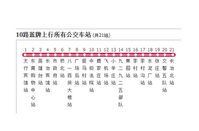 長治公交10路藍牌