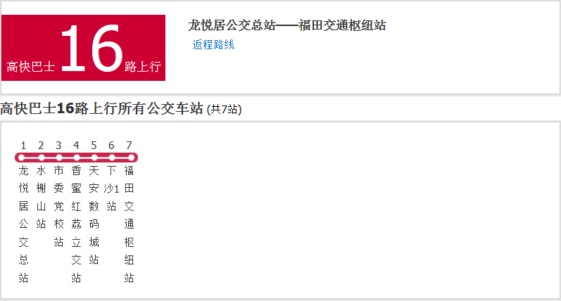 深圳高快巴士16路