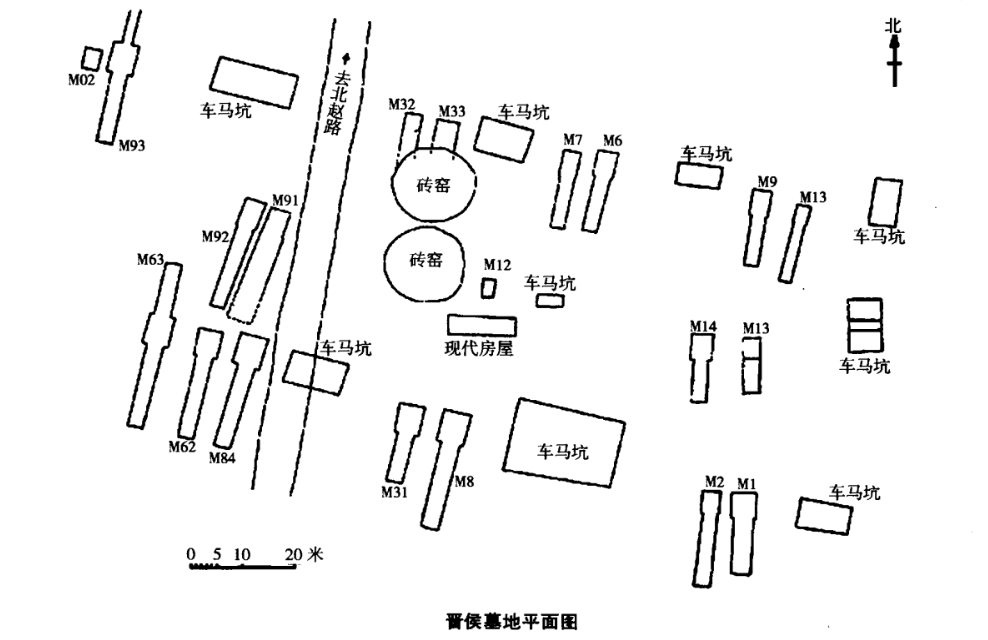 晉候墓地平面圖