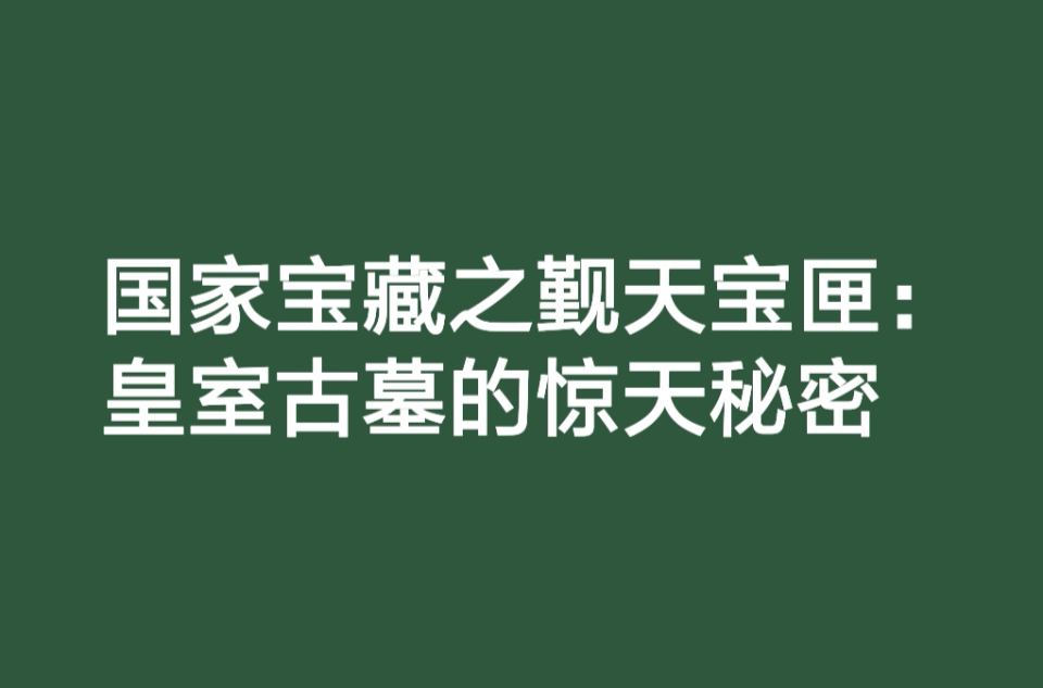 國家寶藏之覲天寶匣：皇室古墓的驚天秘密