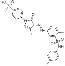 4-[4,5-二氫-3-甲基-4-[[4-甲基-3-[[（4-甲基苯基）氨基]磺醯基]苯基]偶氮]-5-氧-1H-吡唑-1-基]苯磺酸