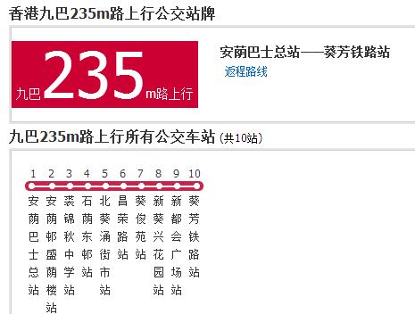 香港公交九巴235m路