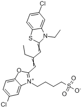 5-氯-2-[2-[（5-氯-3-乙基-2(3H)-苯並噻唑亞基）亞甲基]-1-丁烯基]-3-（4-磺丁基）苯並惡唑內翁鹽