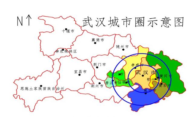 武漢城市圈示意圖