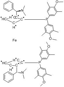 (S,S)-(-)-2,2\x27-雙[-(N,N-二甲胺苯基甲基-1,1\x27-雙二（3,5-二甲基-4-甲氧基苯基）磷]二茂鐵