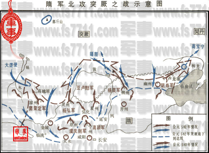 《隋軍北攻突厥之戰示意圖》