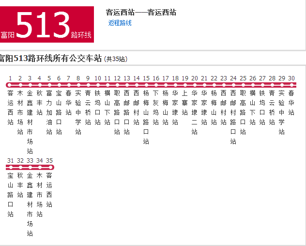 杭州富陽513路環線