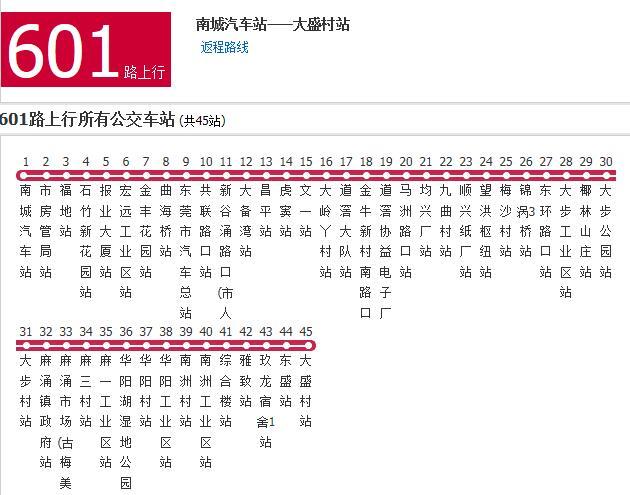 東莞公交601路