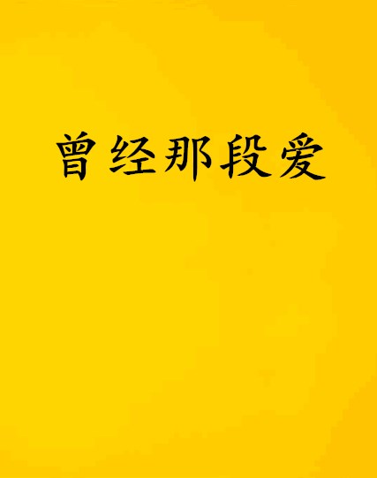 曾經那段愛(小說)