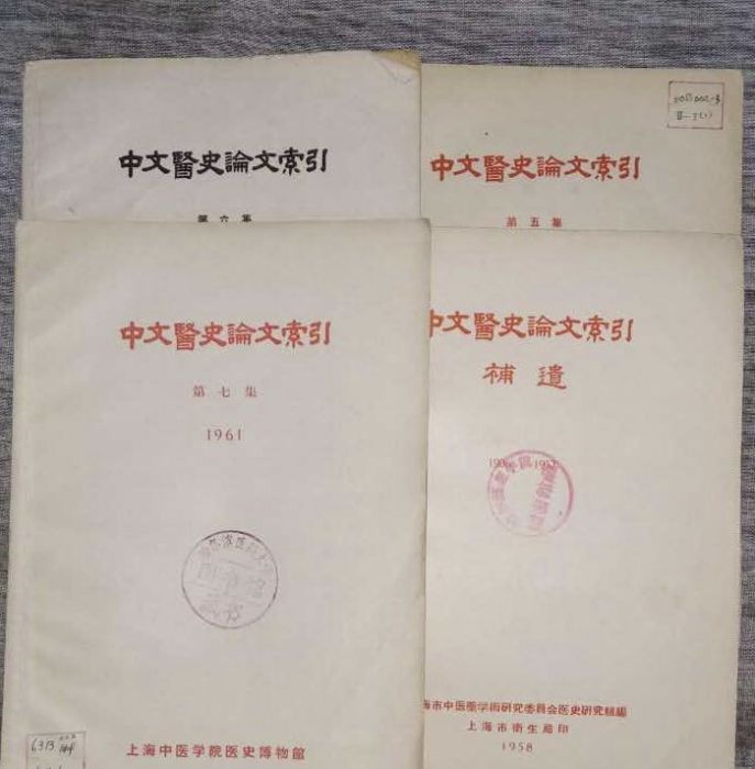 中文醫史論文索引