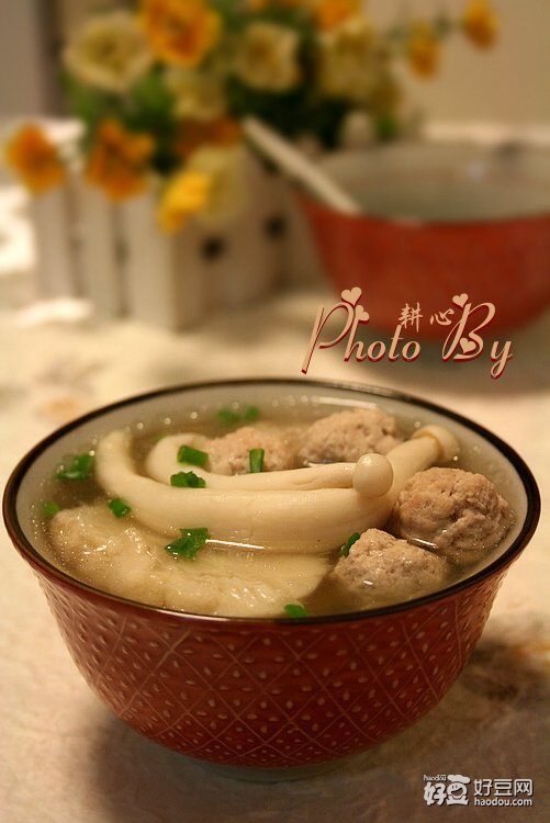 菌菇肉丸甘蔗湯