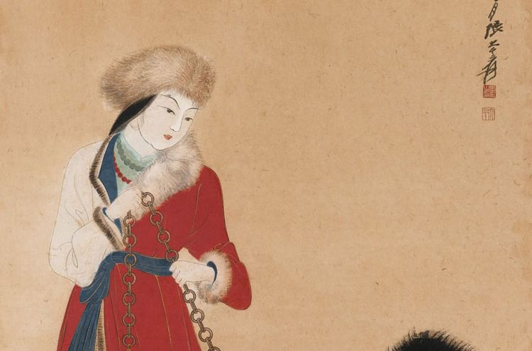 蕃女掣龐圖