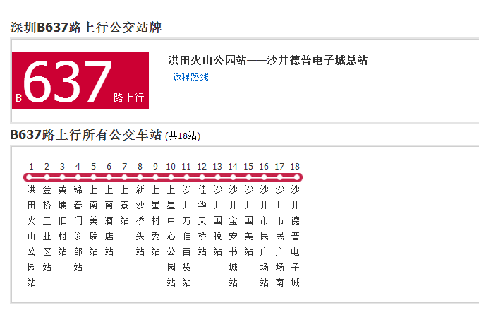 深圳公交B637路