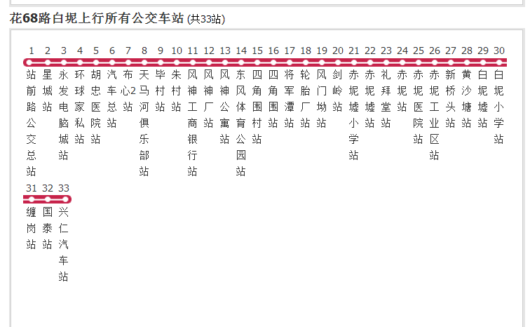 廣州公交花68路白坭