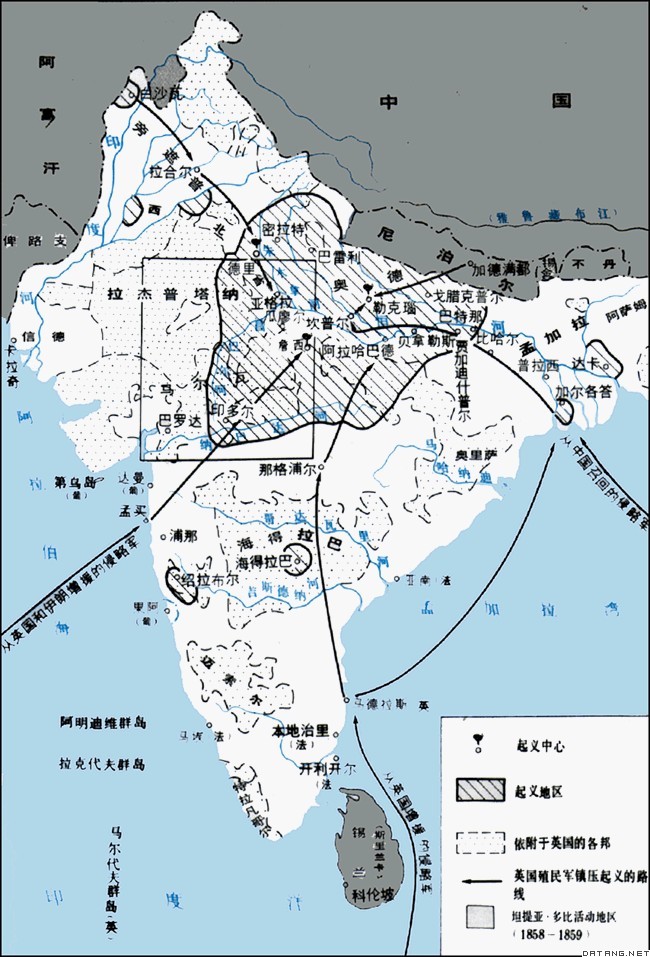 印度民族大起義形勢