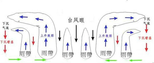 圖1  同心眼壁颱風結構