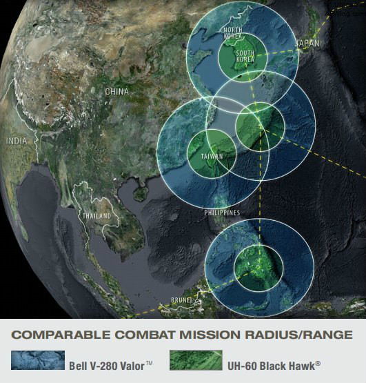 V-280的航程比UH-60有了很大提高