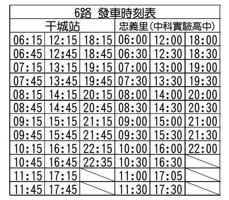 台中公車6路