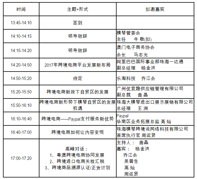 2016廣東自貿區（橫琴）跨境電商發展研討會暨粵澳對接會