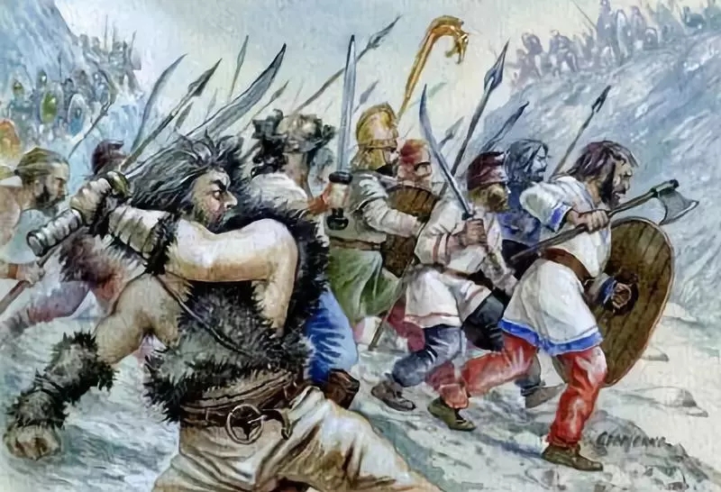 列隊迎戰羅馬人的達契亞步兵