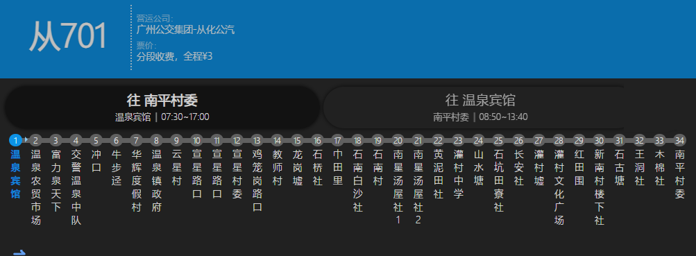 廣州公交從701路