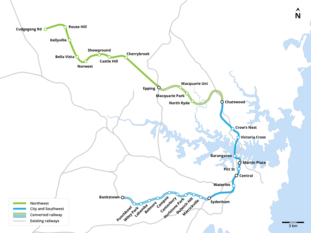 悉尼捷運路線圖