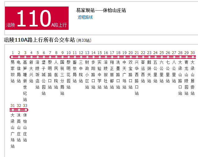 涪陵公交110A路