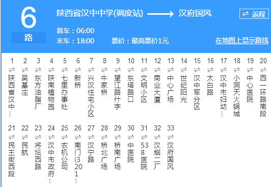 漢中公交6路