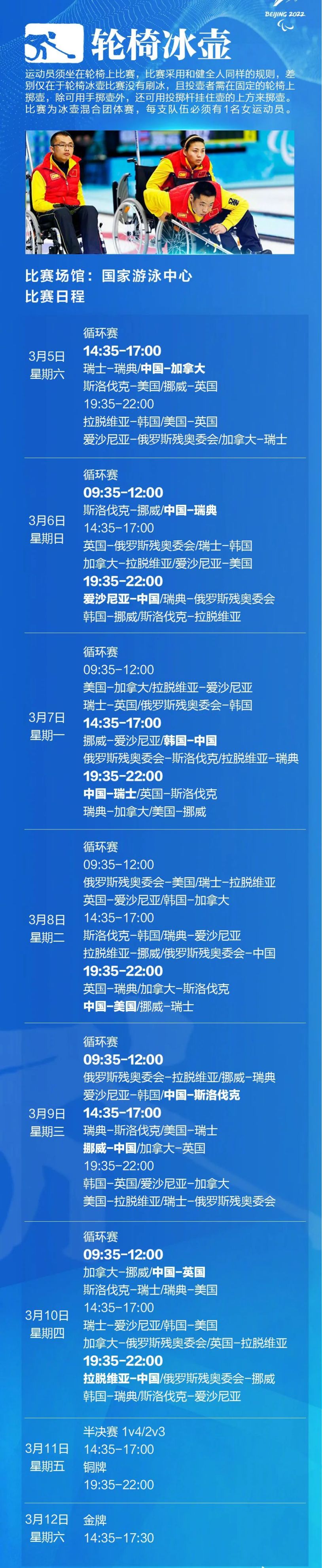 2022年北京冬季殘疾人奧林匹克運動會輪椅冰壺比賽