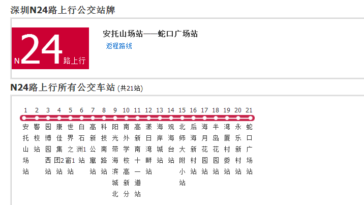 深圳公交N24路