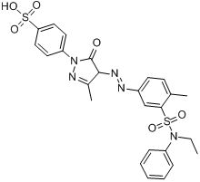 4-[4-[[3-[（乙基苯基氨基）磺醯基]-4-甲基苯基]偶氮]-4,5-二氫-3-甲基-5-氧-1H-吡唑-1-基]苯磺酸