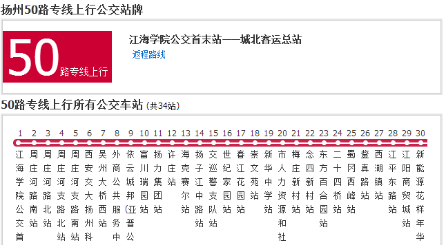 揚州公交50路專線