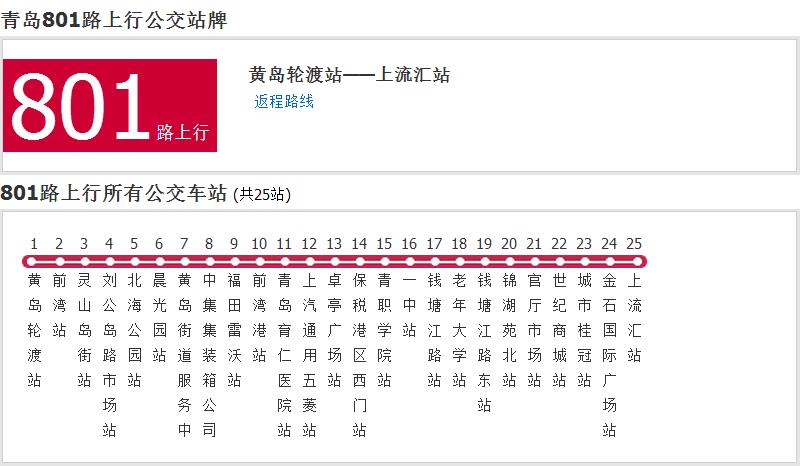 青島公交801路