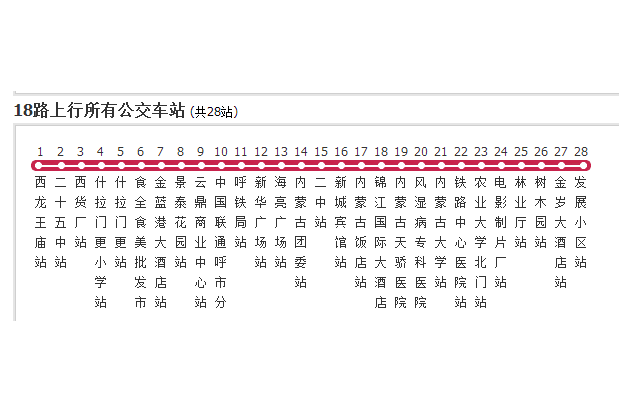 呼和浩特公交18路