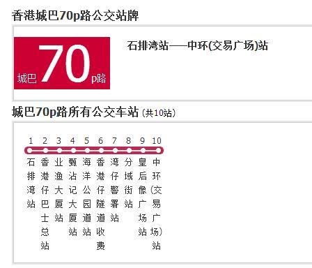 香港公交城巴70p路