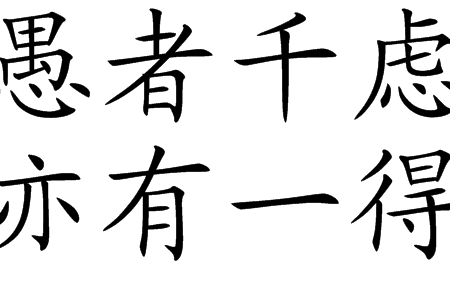 愚者千慮，亦有一得