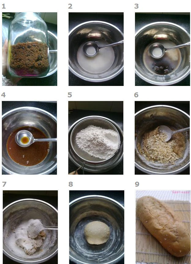 紅糖燕麥麵包做法步驟