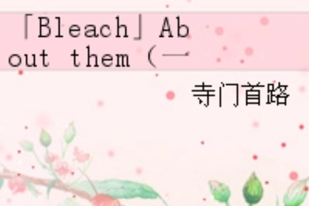 「Bleach」About them（一）