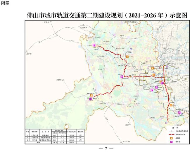 廣東省佛山市城市軌道交通第二期建設規劃（2021-2026年）