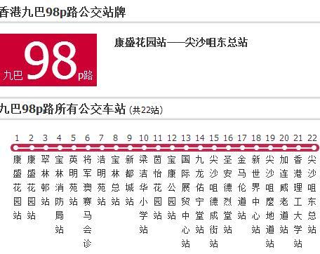 香港公交九巴98p路