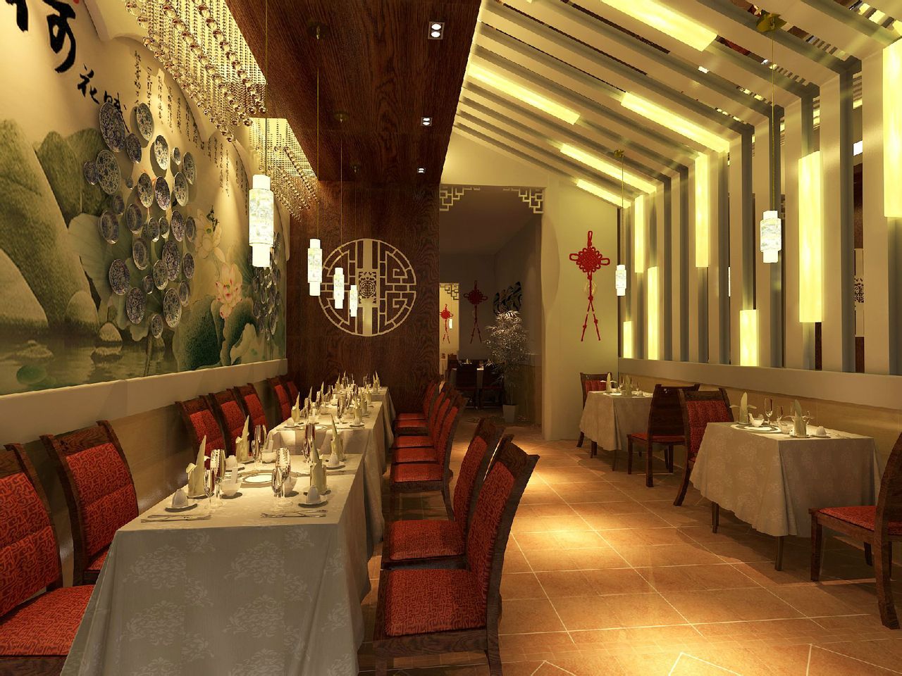 唐凱設計的義大利餐廳視角全景圖