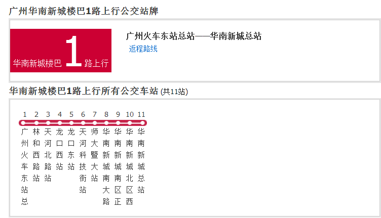 廣州公交華南新城樓巴1路