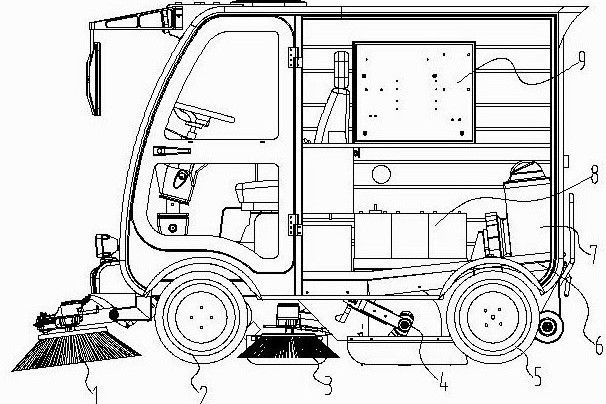 全封閉駕駛式純電動四輪前驅掃路車