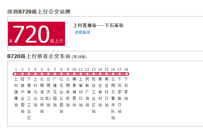 深圳公交B720路