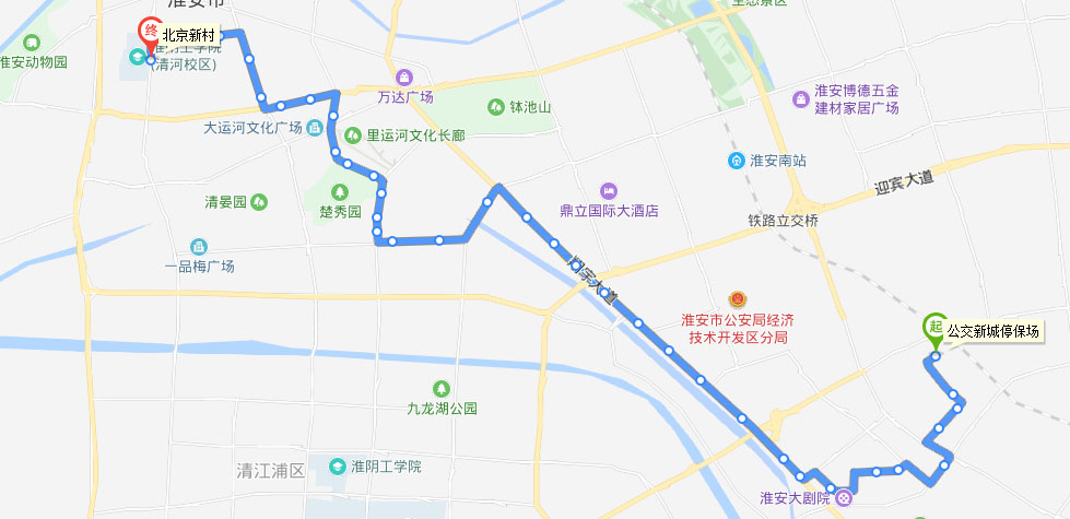 淮安公交26路走向示意圖